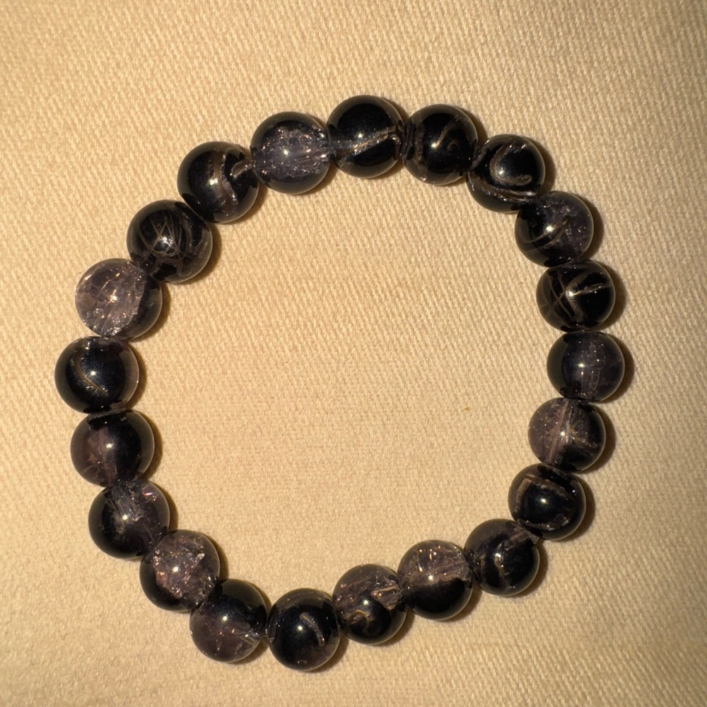 Black and Gray Beaded Bracelet